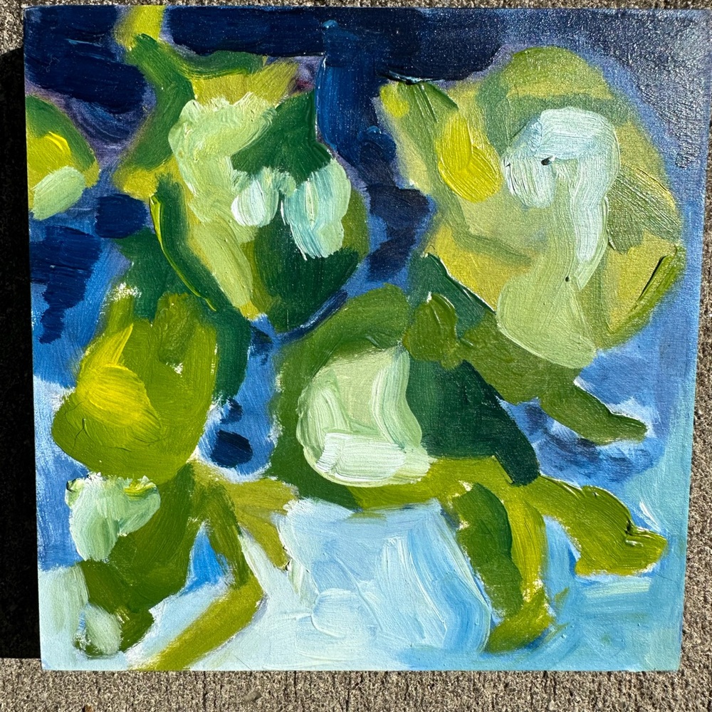 Original oil on wood panel painting